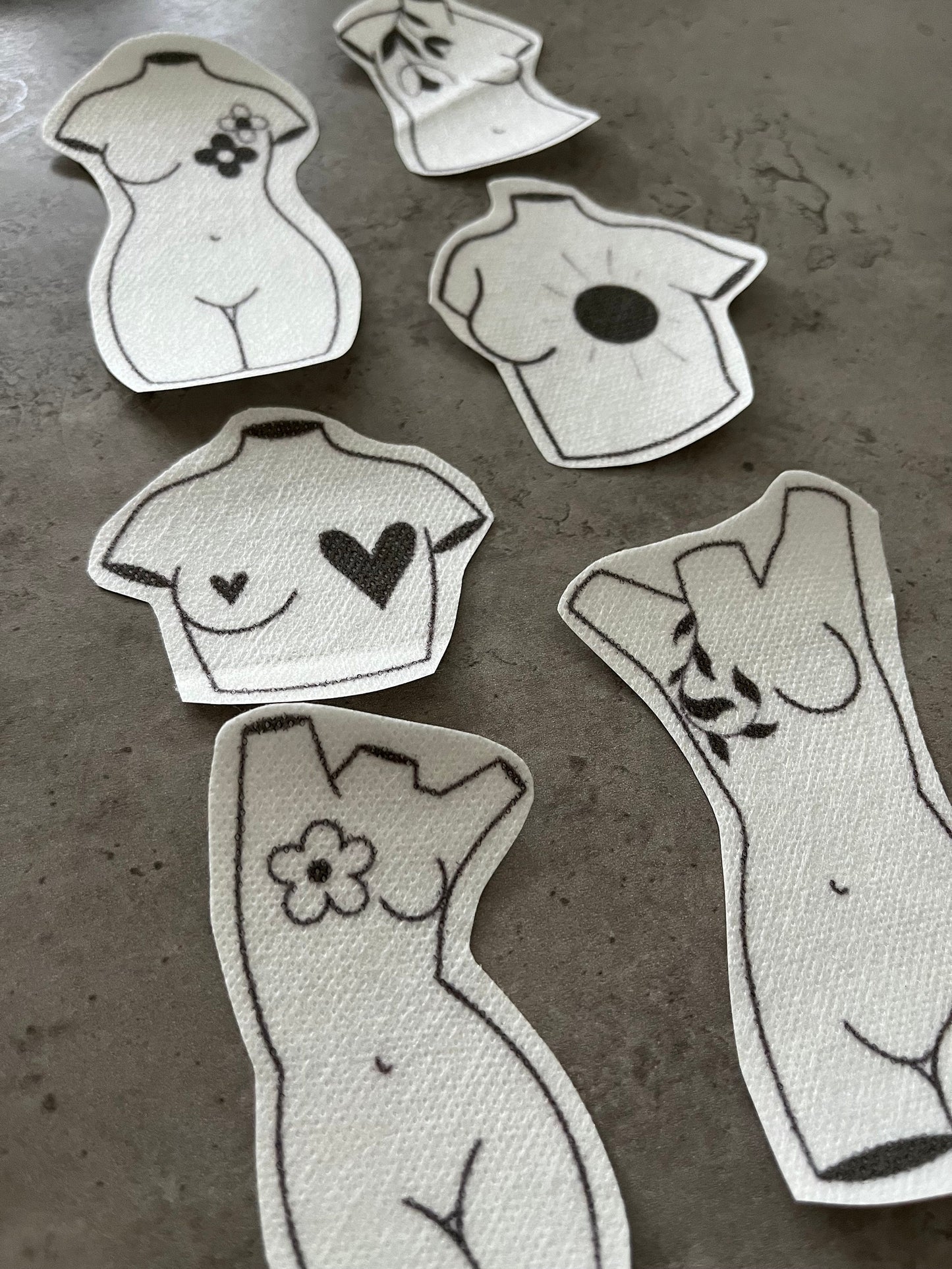 Female sculptures Stick and Stitch stickers | Embroidery stickers |Hand embroidery stickers | Water soluble stickers| Solvy stickers
