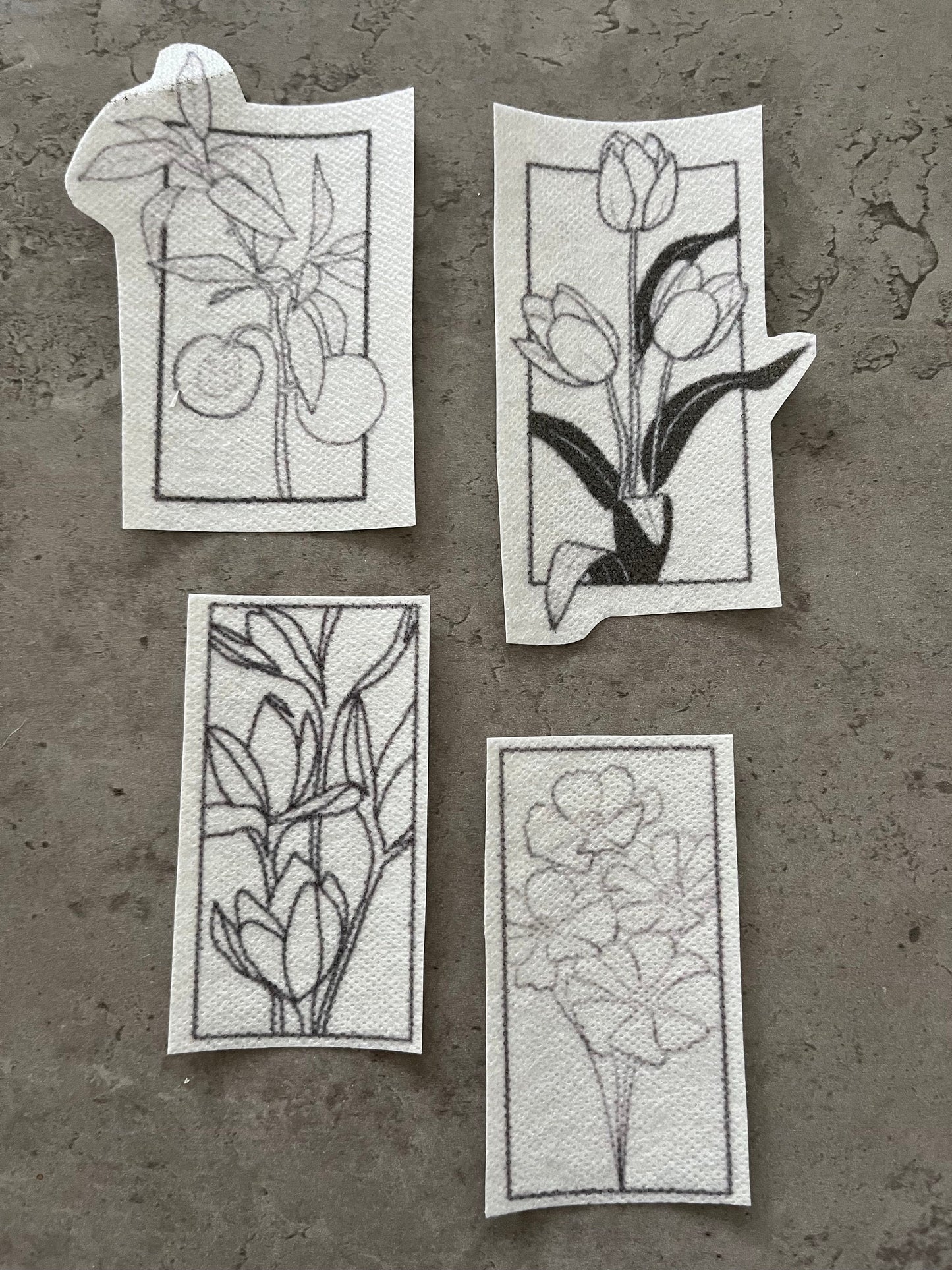 Floral Embroidery stickers | Heart embroidery stickers| Stick and stitch embroidery | Water-soluble stickers