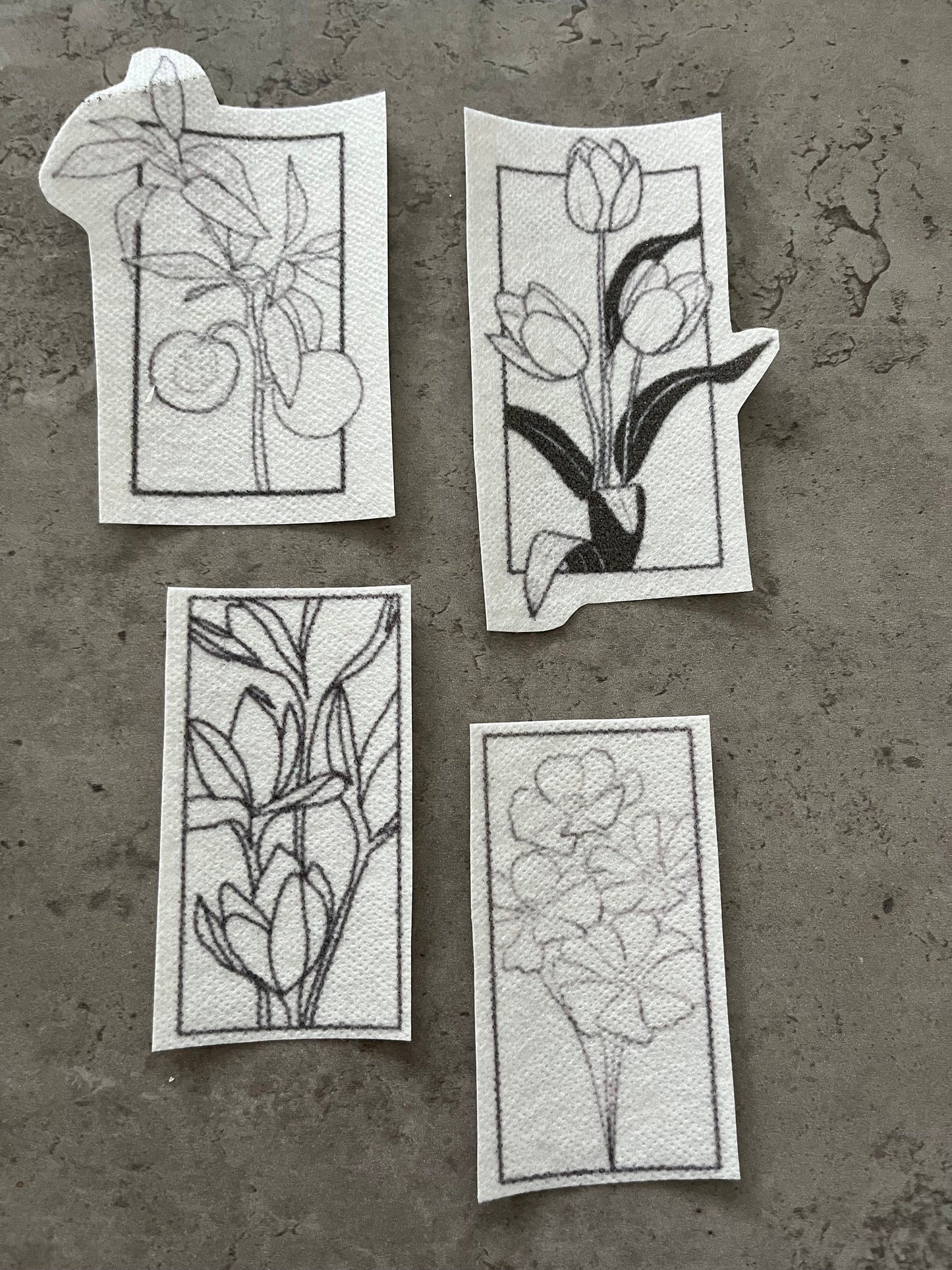 Floral Embroidery stickers | Heart embroidery stickers| Stick and stitch embroidery | Water-soluble stickers