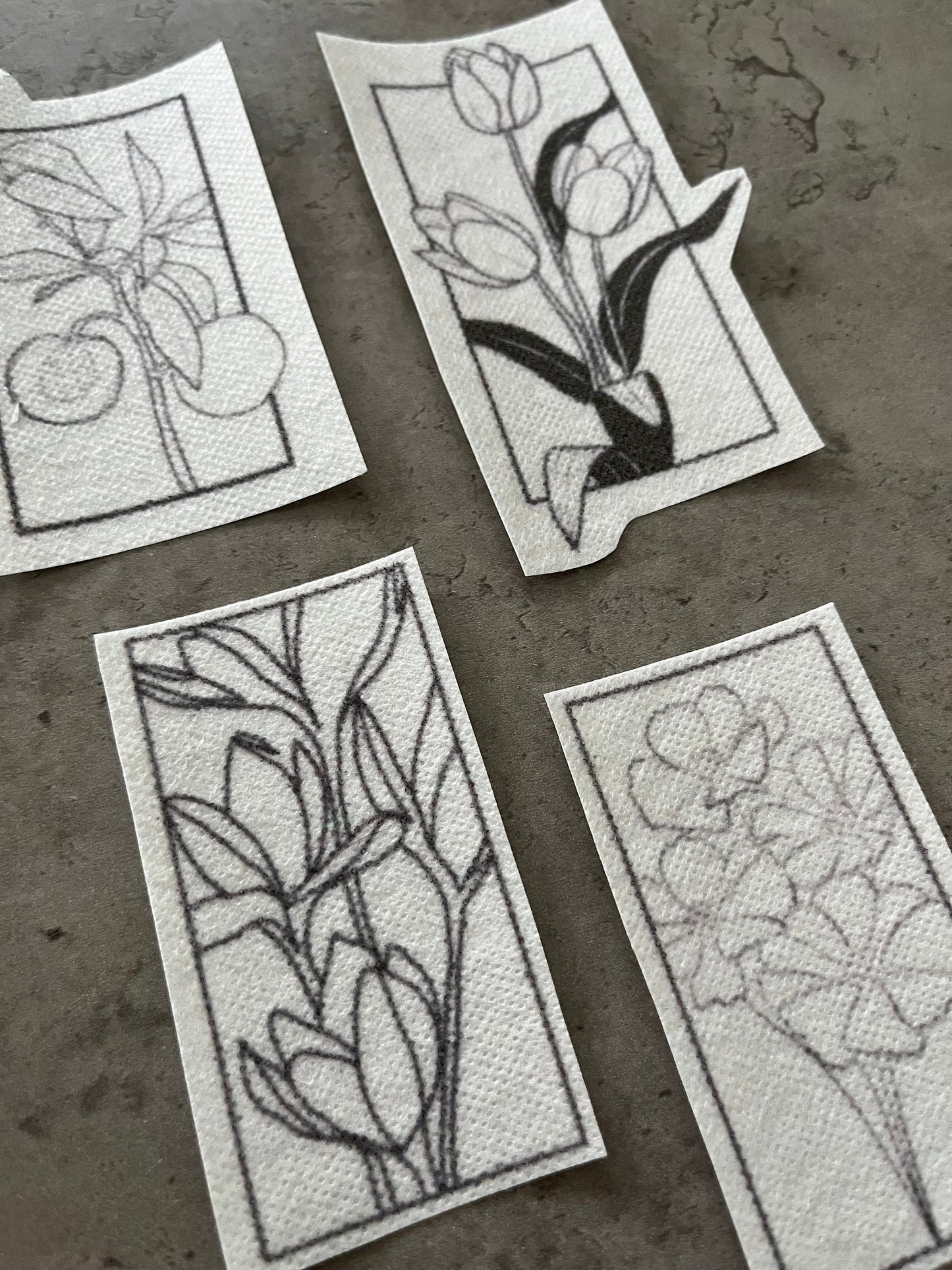 Floral Embroidery stickers | Heart embroidery stickers| Stick and stitch embroidery | Water-soluble stickers