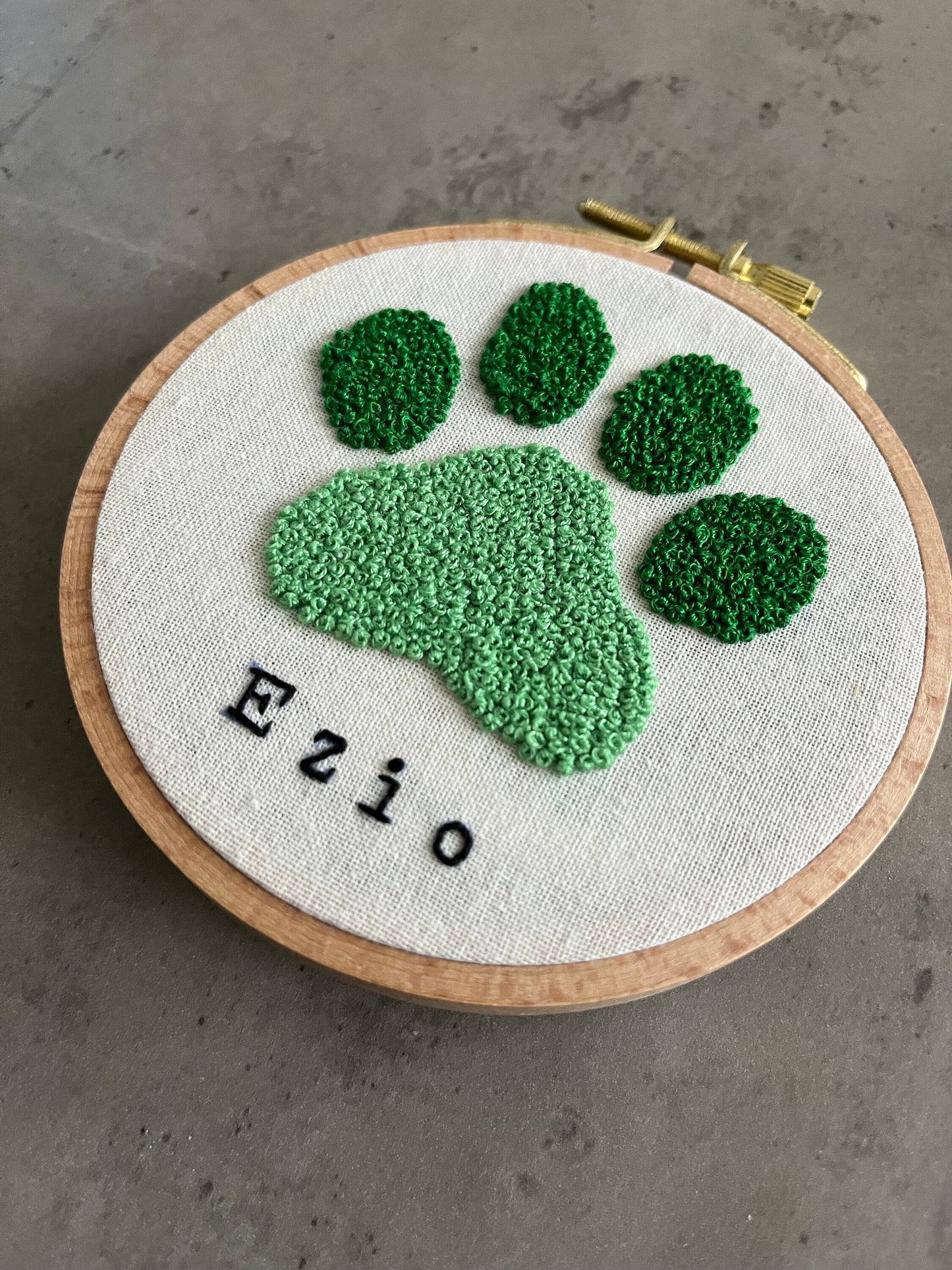 Custom pet embroidery| Dog paw hand embroidered hoop| Unique Pet gift | Hand embroidered hoop