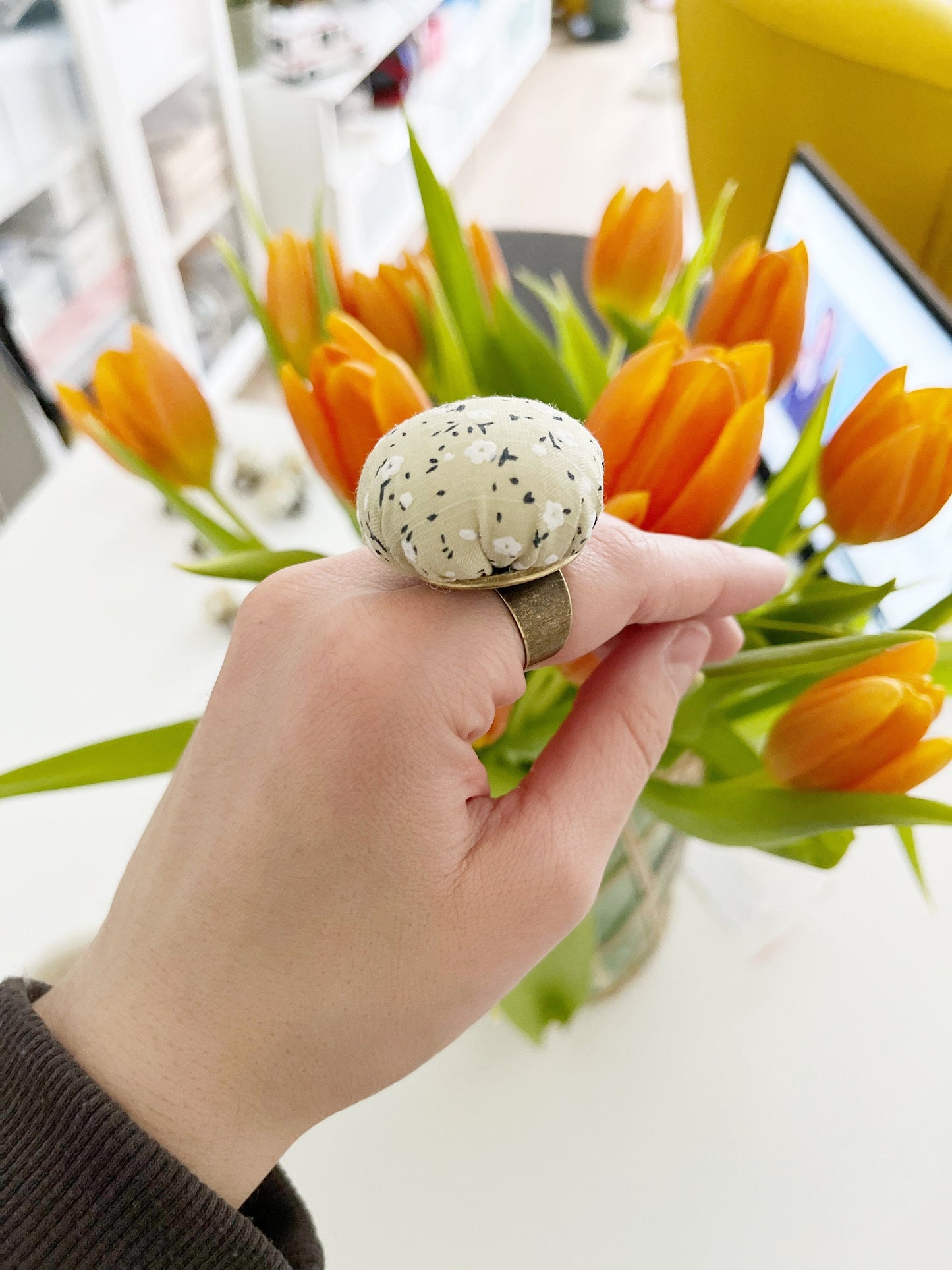 Pin cushion ring | Pun minder | Embroidery pin cushion | Sewing tools