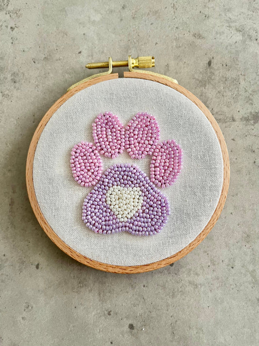 Pet embroidery hoop | Dog paw hand embroidered hoop| Unique Pet gift | Hand embroidered hoop