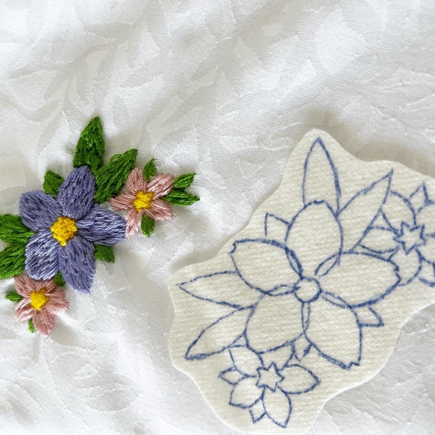 Floral Stick and Stitch stickers | Embroidery stickers |Hand embroidery stickers | Water soluble stickers