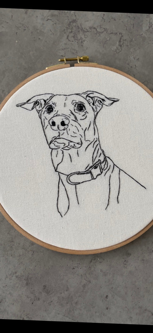 Embroidery pet portrait | Custom pet portrait embroidered | Unique pet gift | Pet portrait