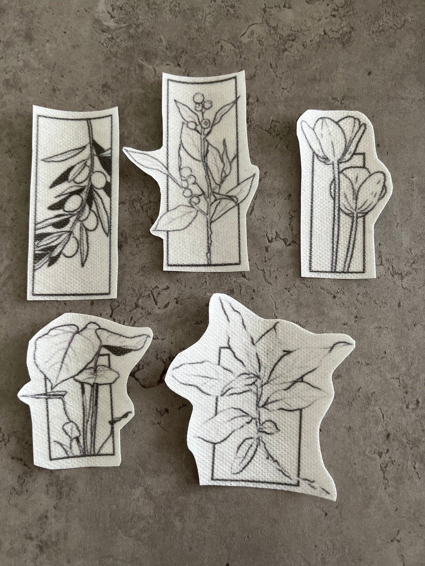 Floral Embroidery stickers | Heart embroidery stickers| Stick and stitch embroidery | Water-soluble stickers