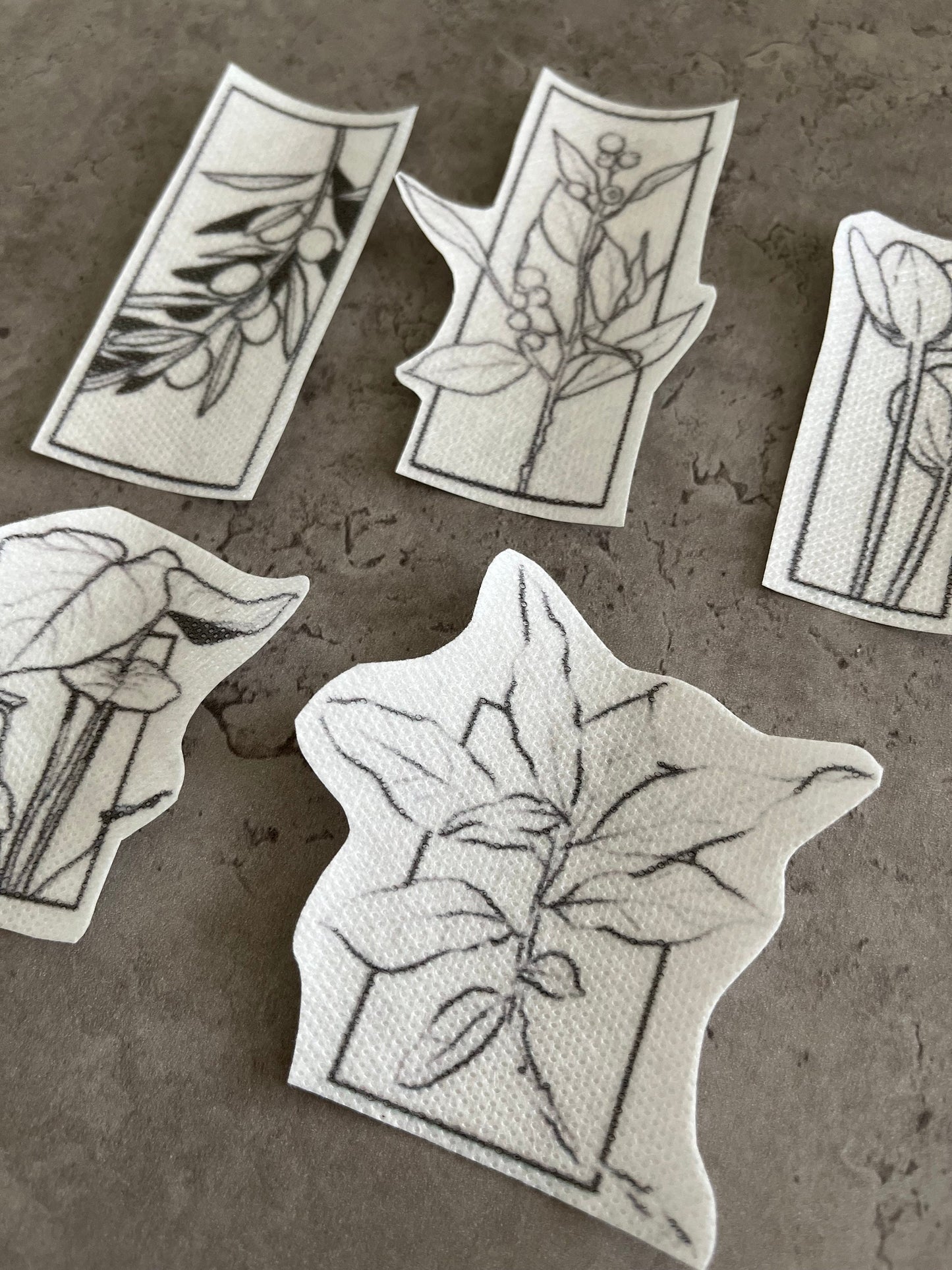 Floral Embroidery stickers | Heart embroidery stickers| Stick and stitch embroidery | Water-soluble stickers