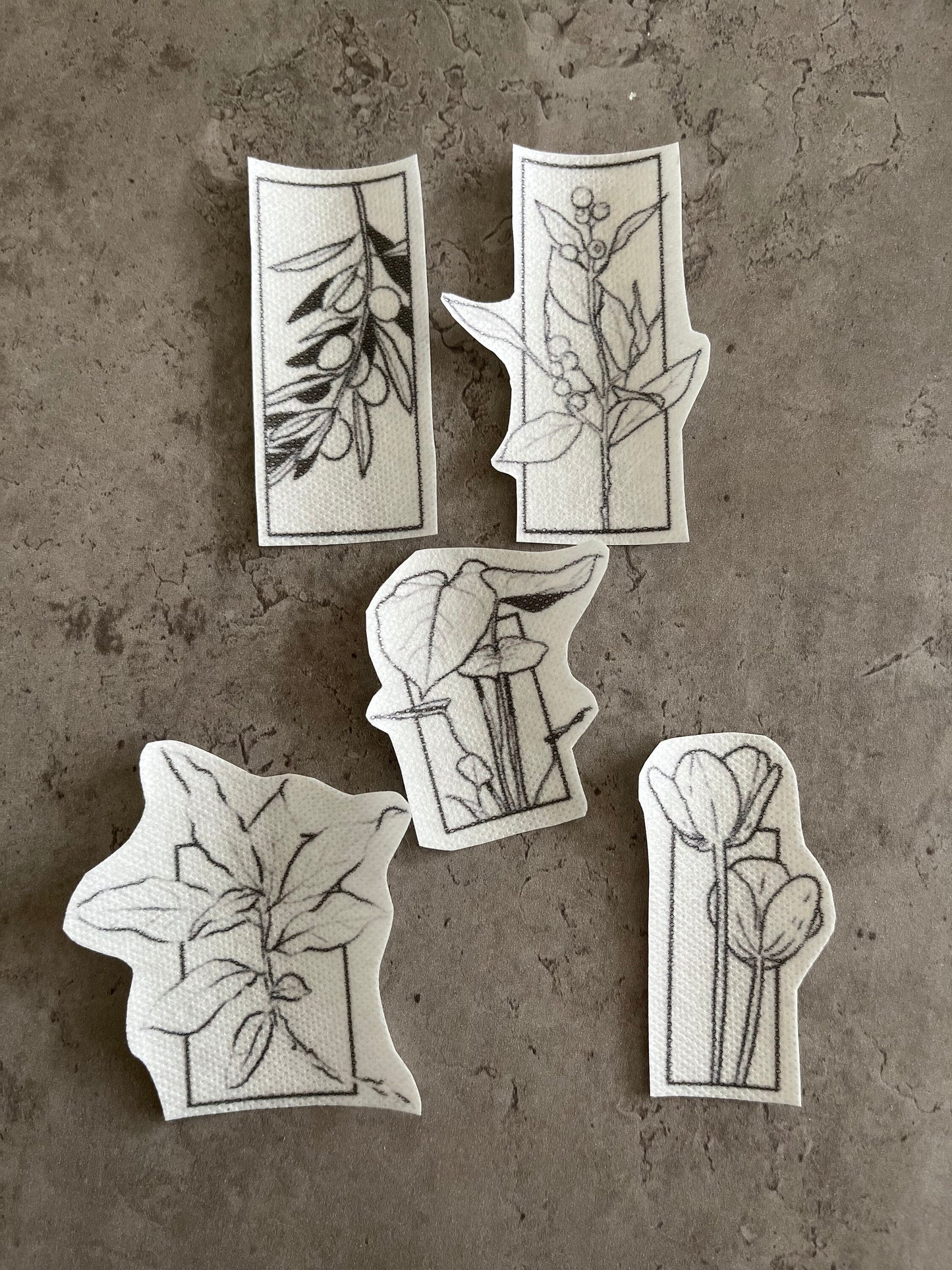 Floral Embroidery stickers | Heart embroidery stickers| Stick and stitch embroidery | Water-soluble stickers