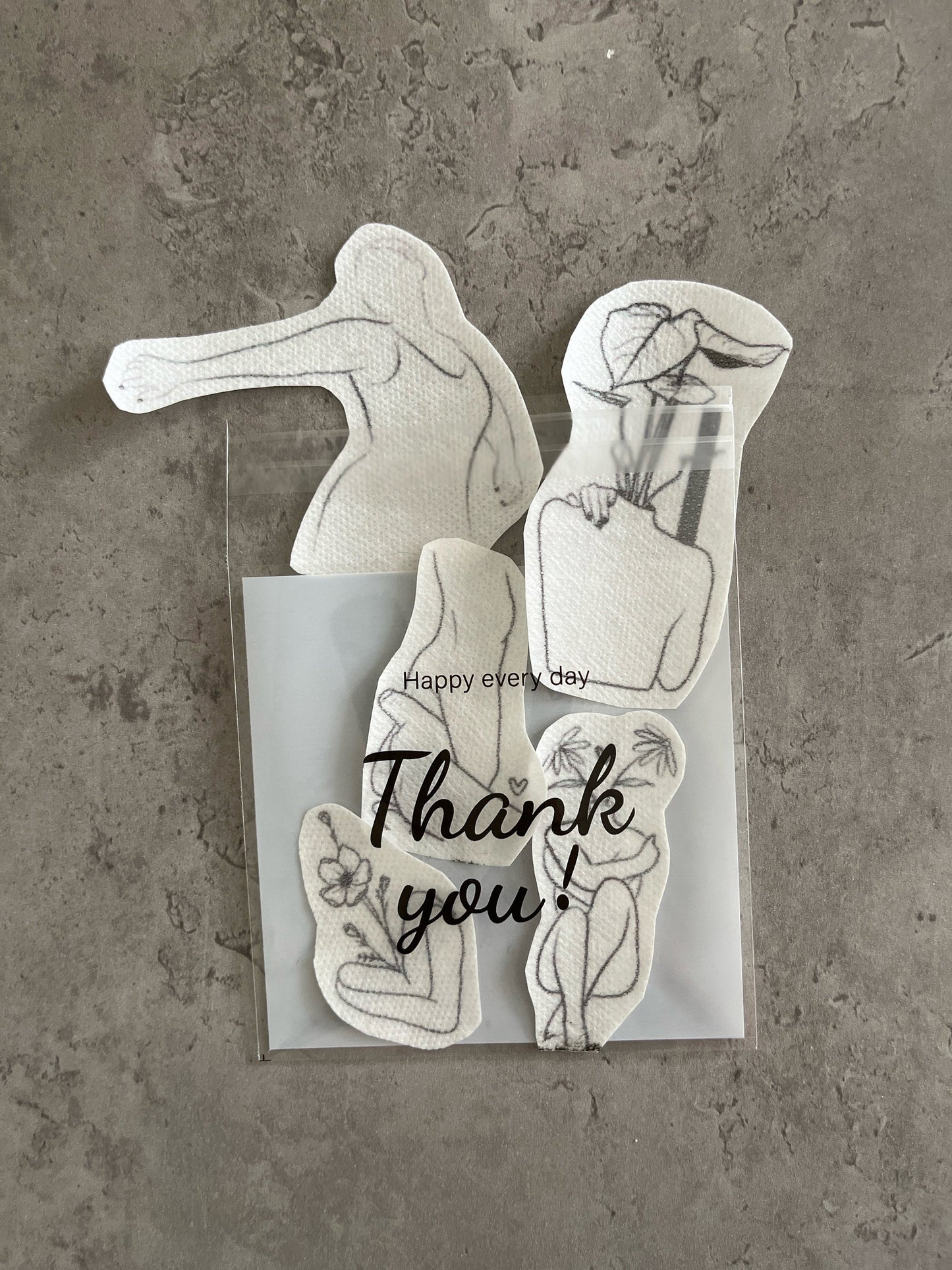 Female figures Stick and Stitch stickers | Embroidery stickers |Hand embroidery stickers | Water soluble stickers| Solvy stickers