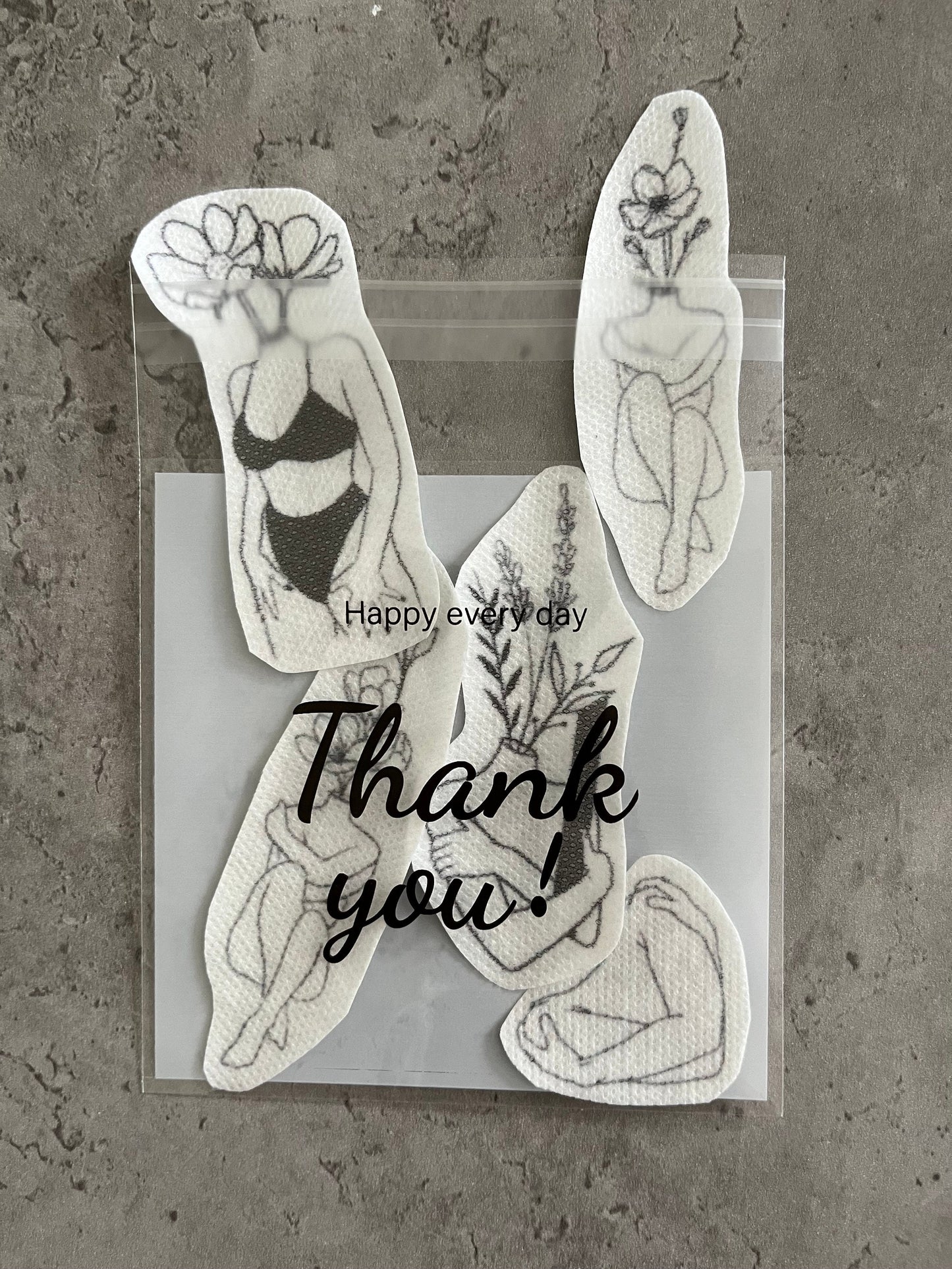 Female figures Stick and Stitch stickers | Embroidery stickers |Hand embroidery stickers | Water soluble stickers| Solvy stickers