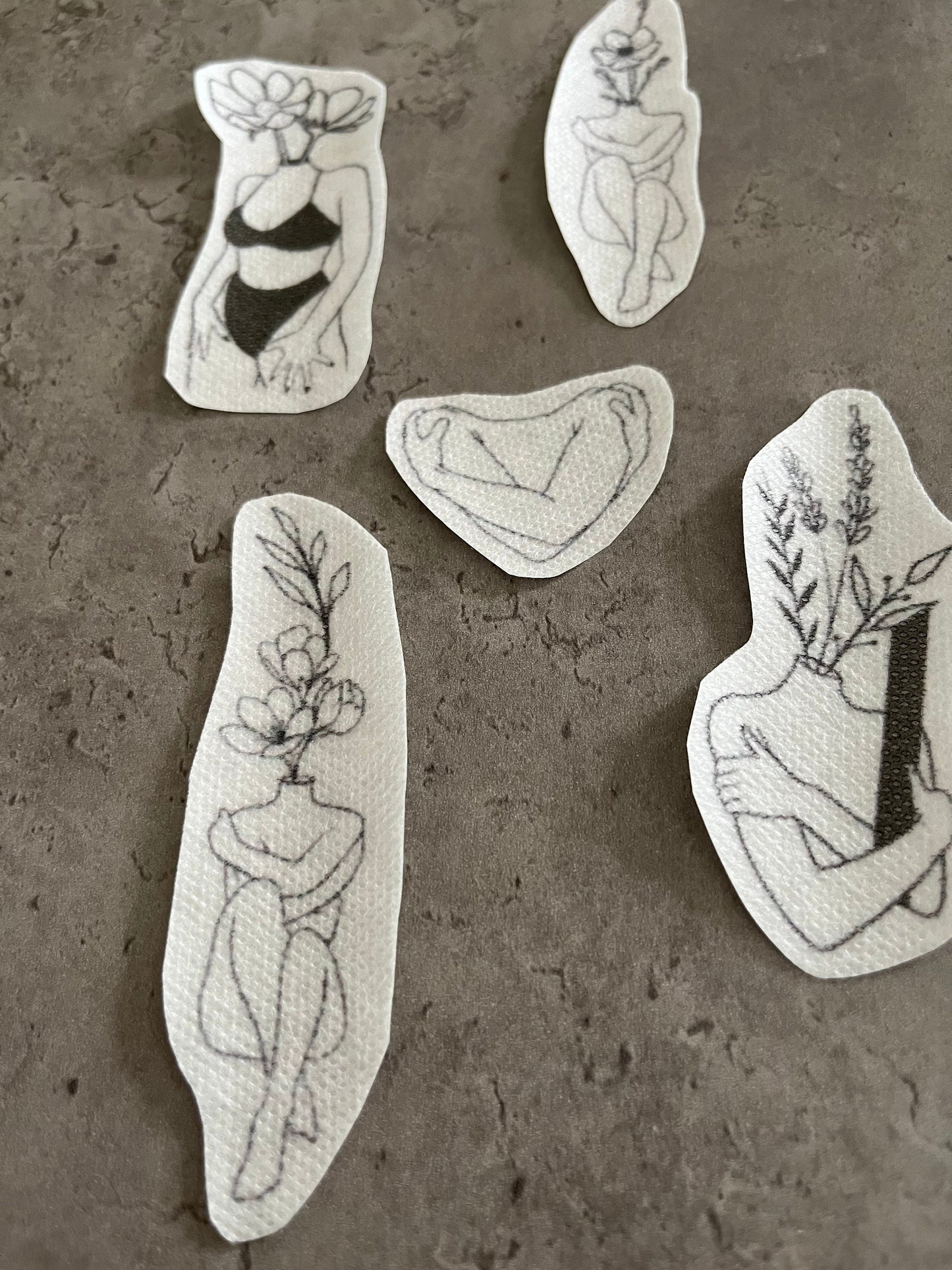 Female figures Stick and Stitch stickers | Embroidery stickers |Hand embroidery stickers | Water soluble stickers| Solvy stickers