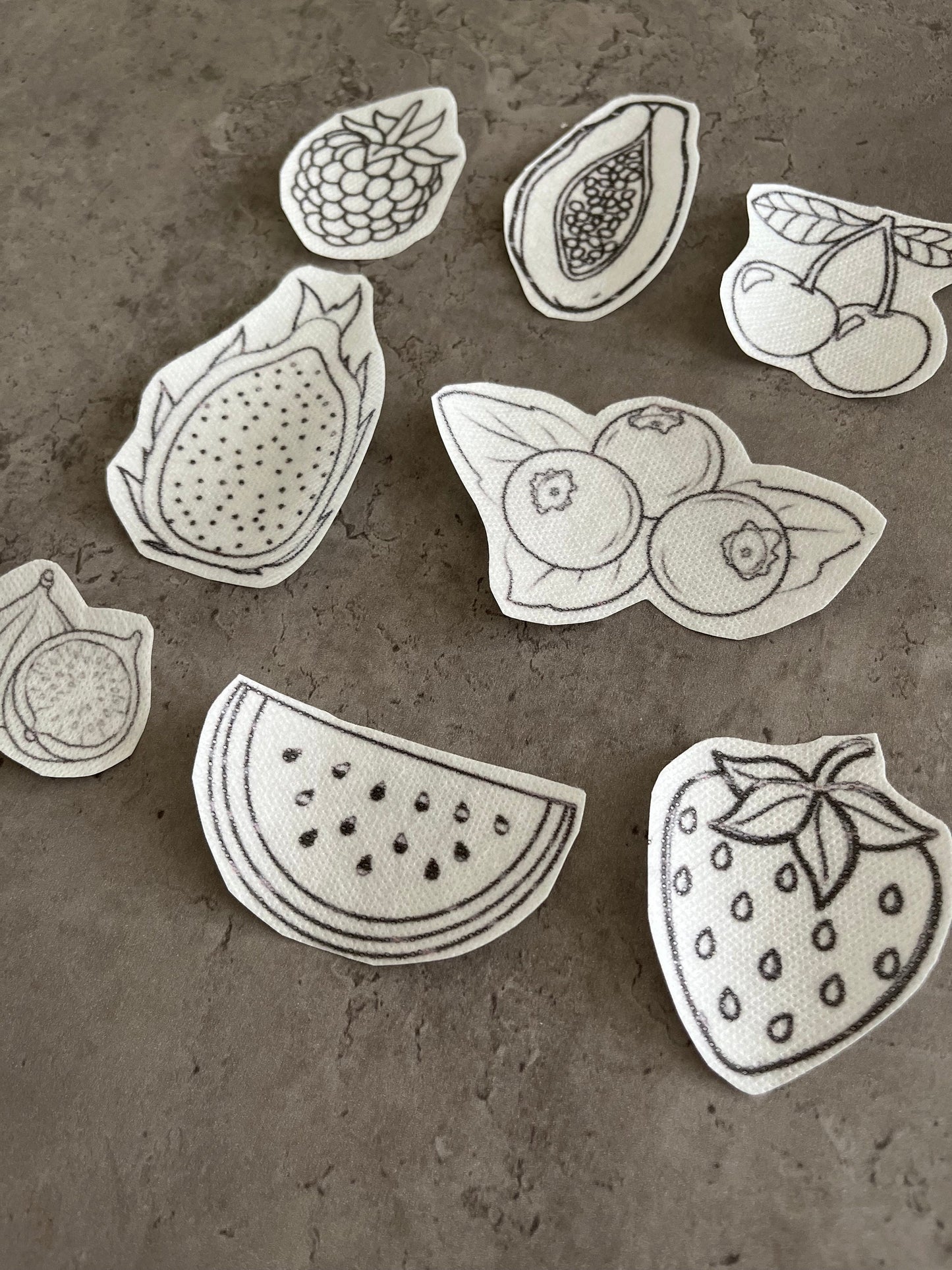 Fruits Embroidery stickers | Hand embroidery stickers| Stick and stitch embroidery | Water-soluble stickers
