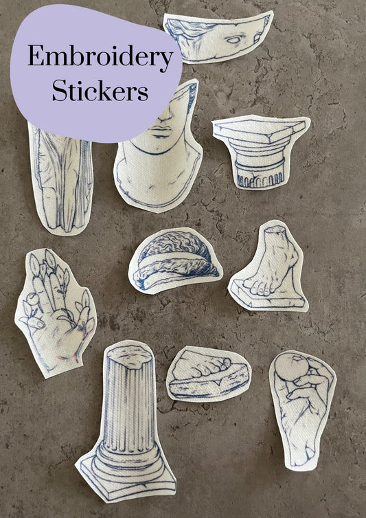 Statues Embroidery stickers | stick and stitch stickers | Embroidery pattern | Embroidery designs | Water soluble stickers