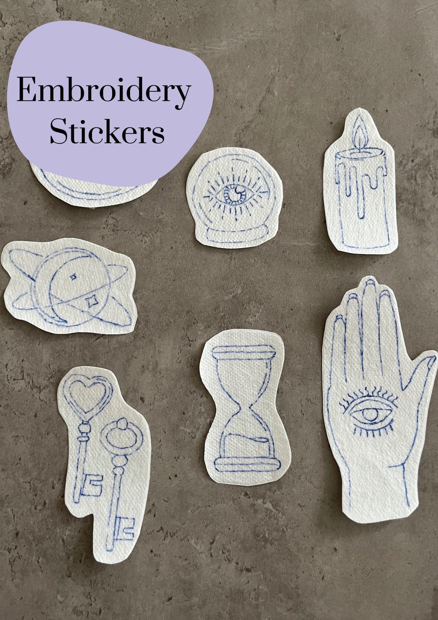 Water soluble stickers | Embroidery stickers | Hand embroidery stickers | Stick and stitch stickers