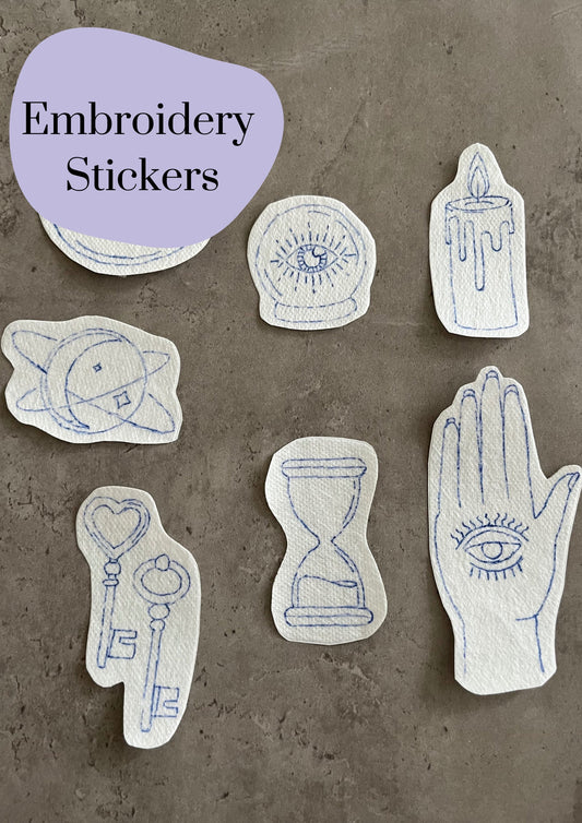 Water soluble stickers | Embroidery stickers | Hand embroidery stickers | Stick and stitch stickers