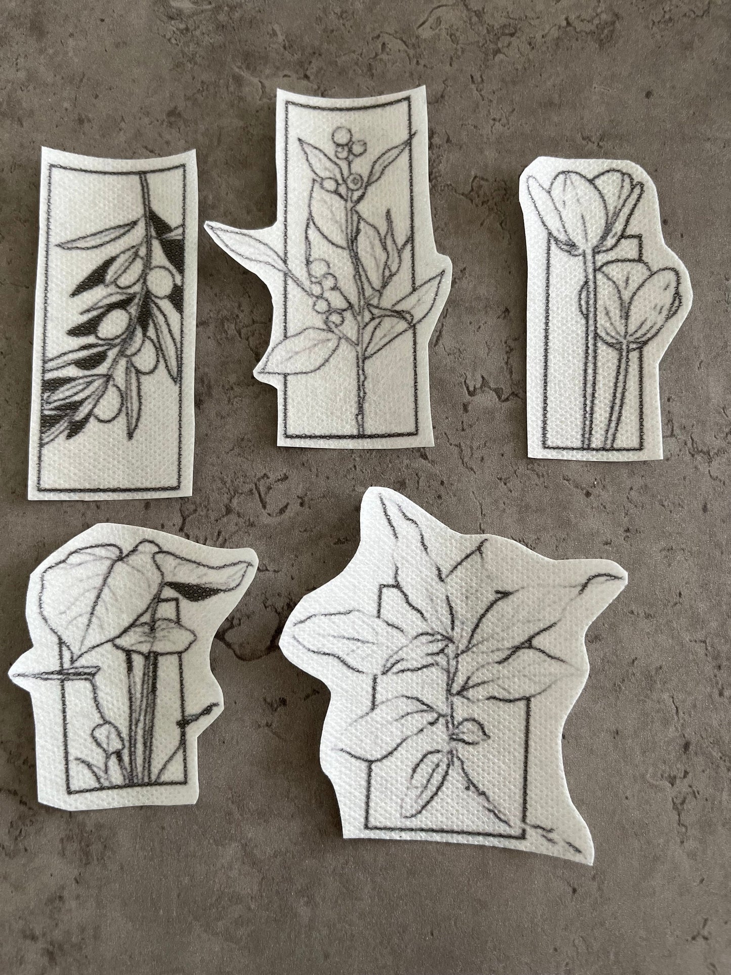 Floral Embroidery stickers | Heart embroidery stickers| Stick and stitch embroidery | Water-soluble stickers