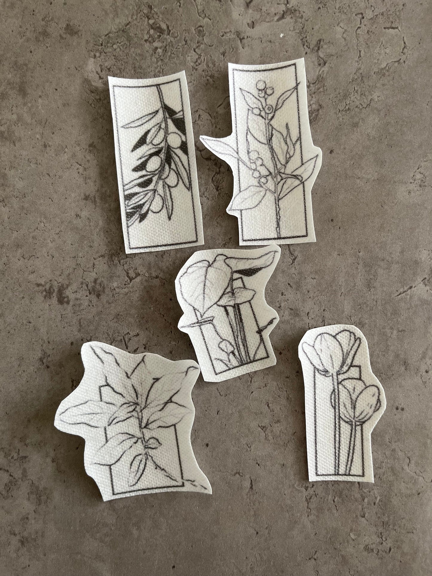 Floral Embroidery stickers | Heart embroidery stickers| Stick and stitch embroidery | Water-soluble stickers