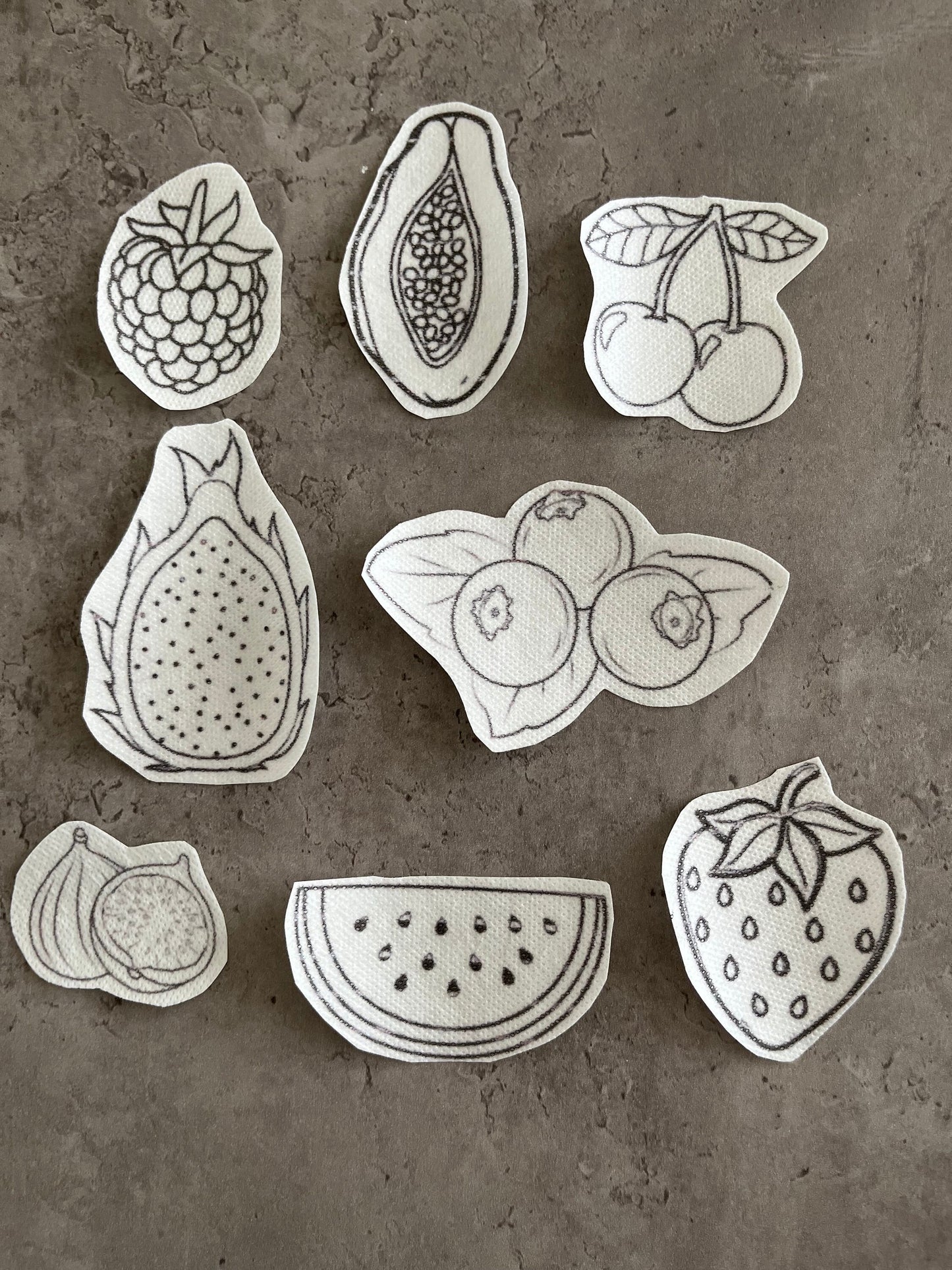 Fruits Embroidery stickers | Hand embroidery stickers| Stick and stitch embroidery | Water-soluble stickers