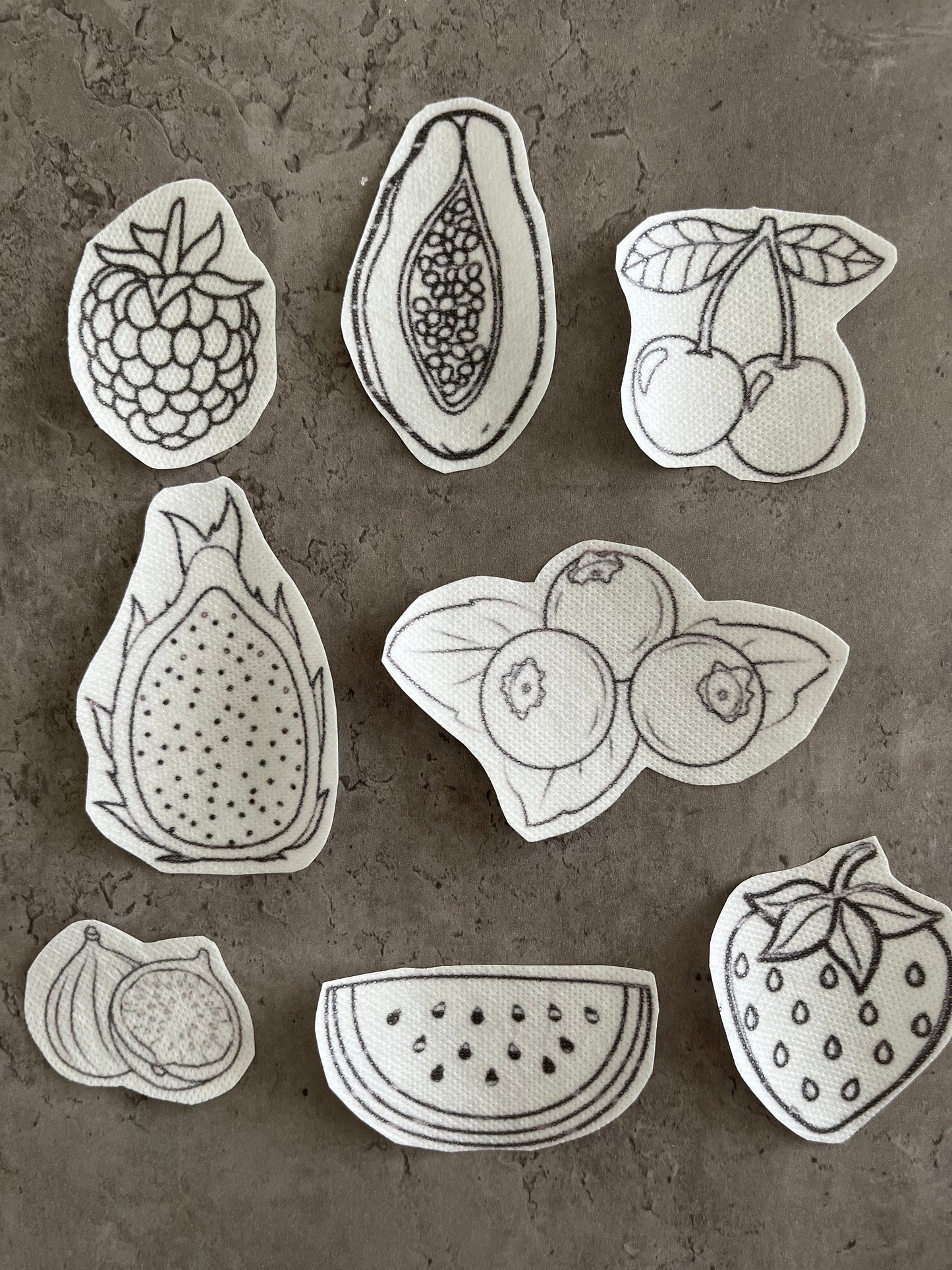 Fruits Embroidery stickers | Hand embroidery stickers| Stick and stitch embroidery | Water-soluble stickers