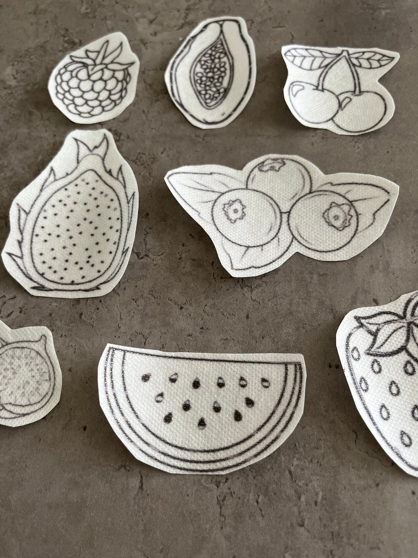 Fruits Embroidery stickers | Hand embroidery stickers| Stick and stitch embroidery | Water-soluble stickers