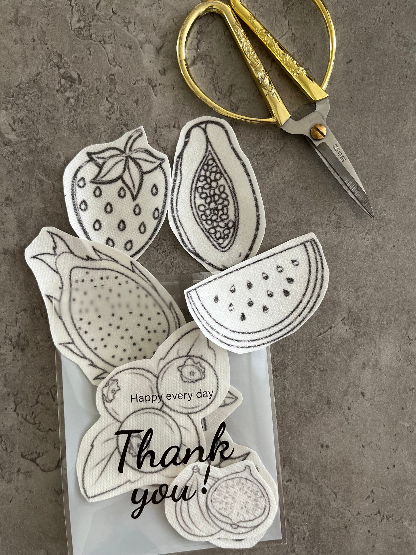 Fruits Embroidery stickers | Hand embroidery stickers| Stick and stitch embroidery | Water-soluble stickers