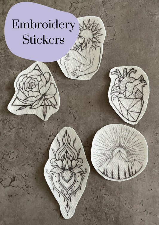 Embroidery stickers |Embroidery stickers| Stick and stitch embroidery | Water-soluble stickers
