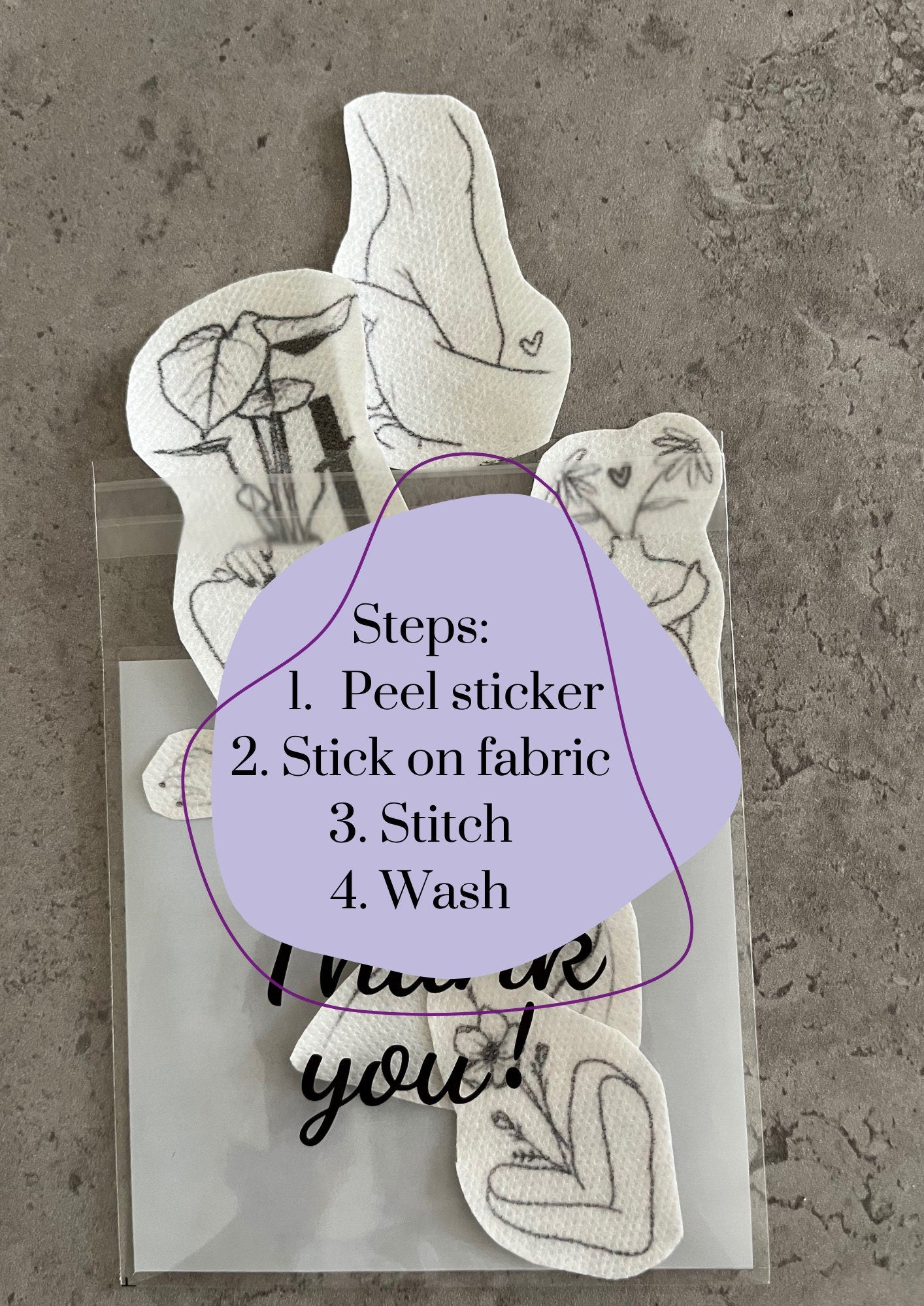 Female figures Stick and Stitch stickers | Embroidery stickers |Hand embroidery stickers | Water soluble stickers| Solvy stickers