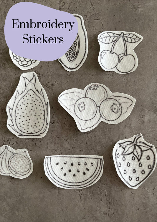 Fruits Embroidery stickers | Hand embroidery stickers| Stick and stitch embroidery | Water-soluble stickers