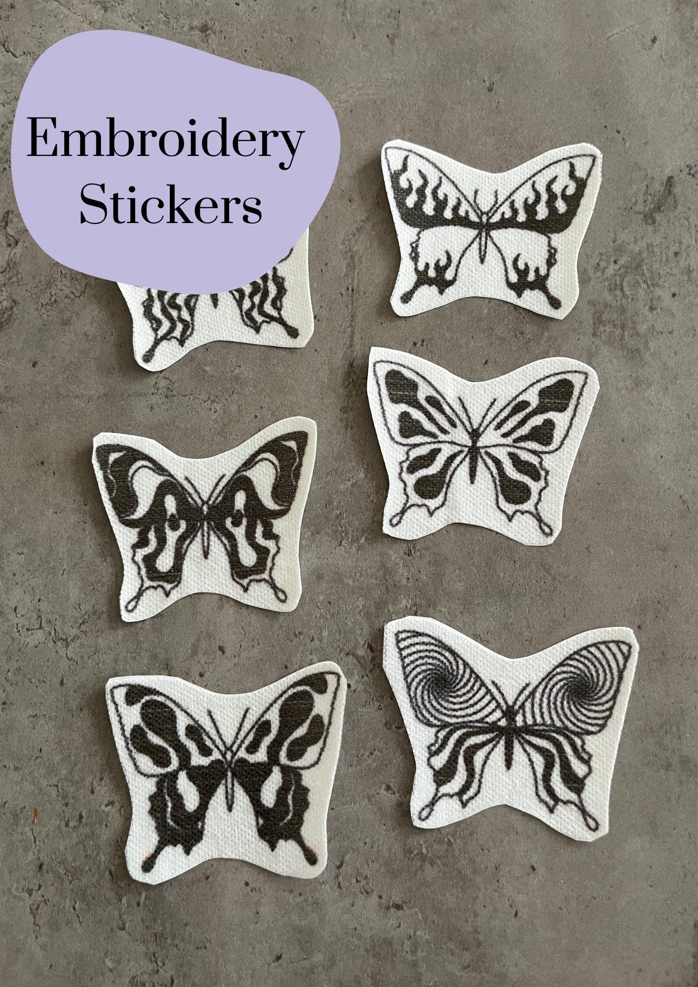 Butterfly Embroidery stickers | stick and stitch stickers | Embroidery pattern | Embroidery designs | Water soluble stickers