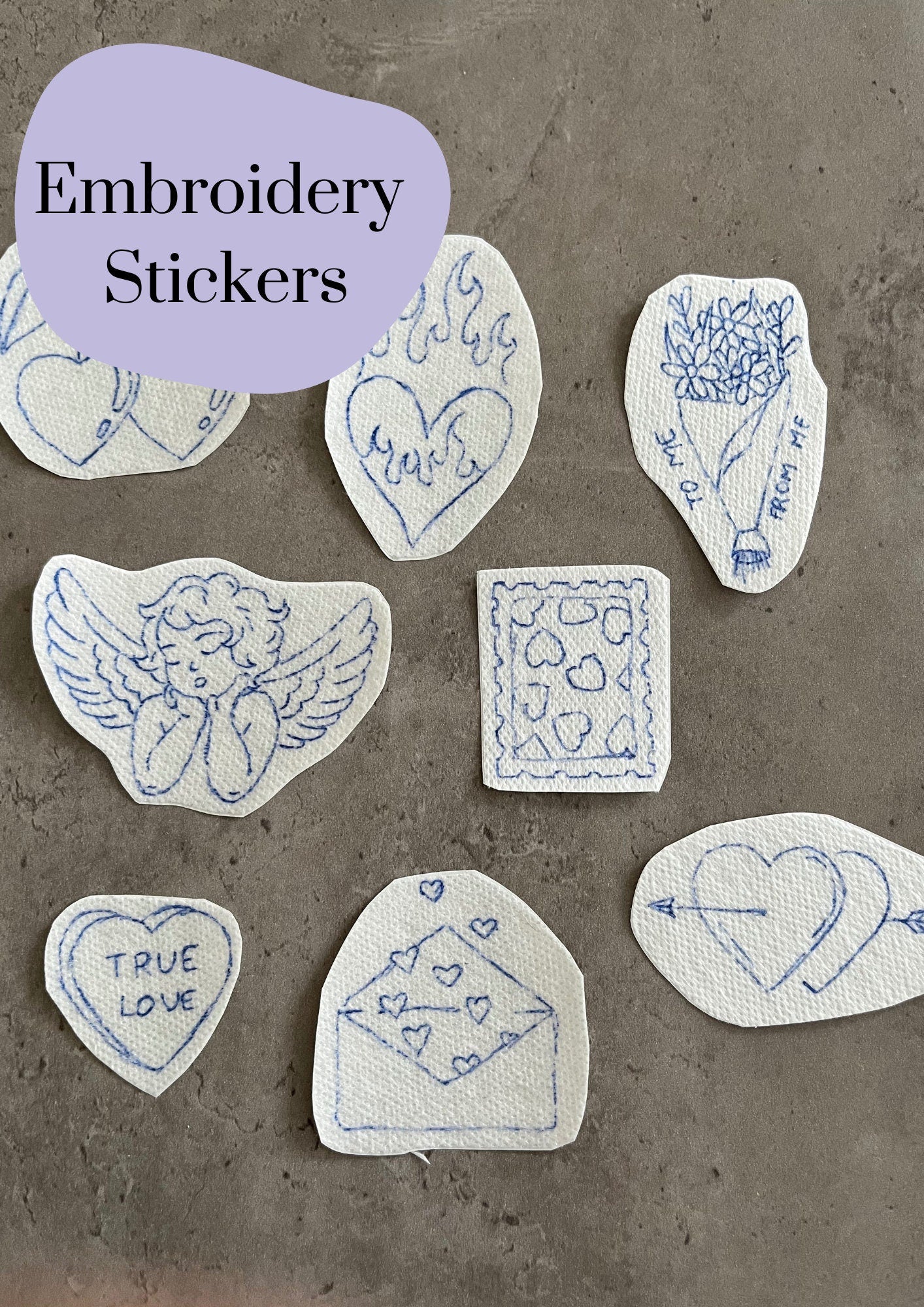 Trendy Water soluble stickers | Hand embroidery stickers | Embroidery stickers | Stick and stitch stickers