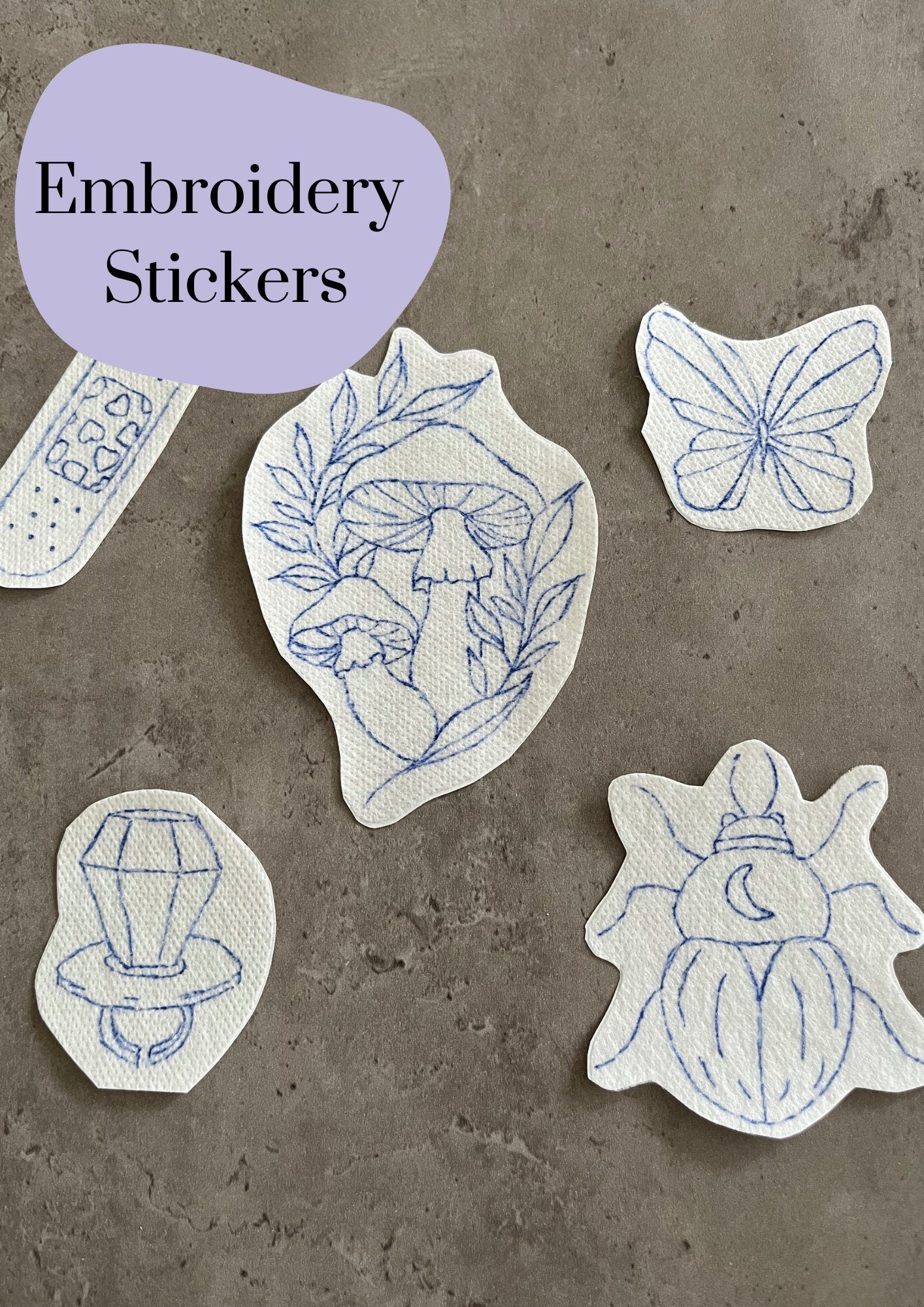 Water soluble stickers | Solvy stickers | Hand embroidery stickers | Stick and stitch stickers | Embroidery stickers