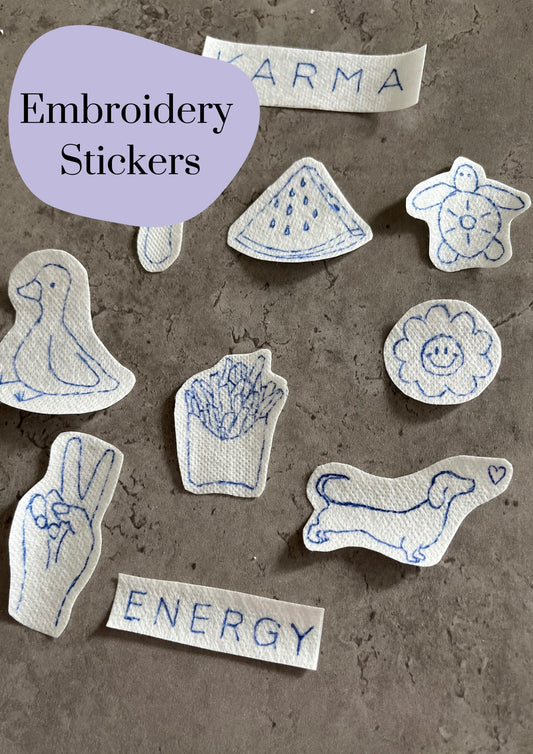 Embroidery stickers, Watersoluble stickers, handembroidery stickers, solvy stickers, stick and stitch stickers