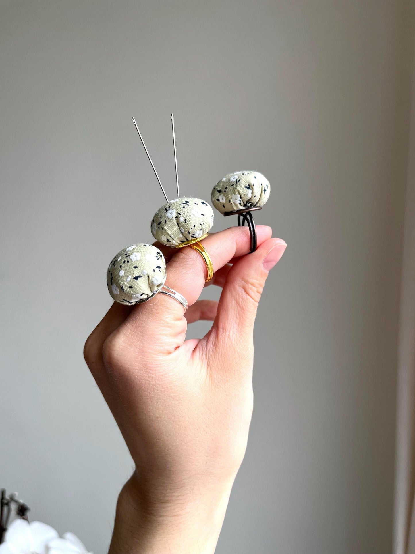 Pin cushion ring | Pun minder | Embroidery pin cushion | Sewing tools