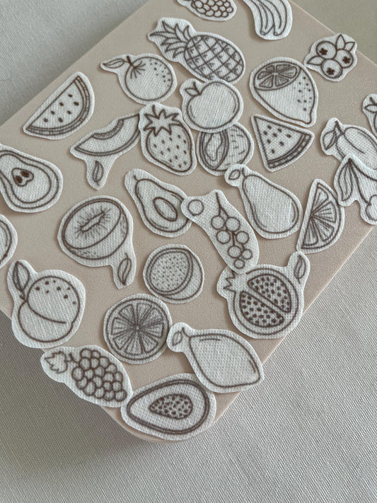 Fruits Embroidery stickers | Hand embroidery stickers| Stick and stitch embroidery | Water-soluble stickers