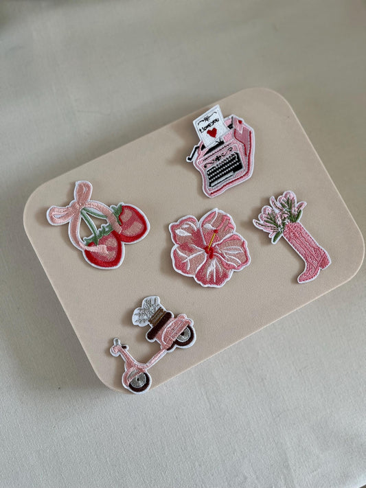 Embroidered heat patch| Heat patch | Iron on patch| Cherry heat patch| Boot Heat patch |Typewriter heat patch| Flower heat patch|Vespa patch