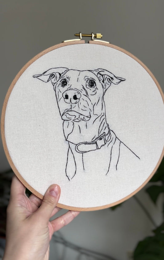 Embroidery pet portrait | Custom pet portrait embroidered | Unique pet gift | Pet portrait