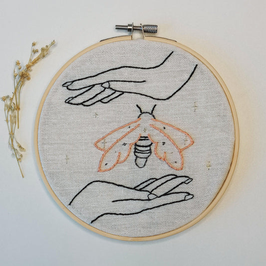 Hand embroidered hoop firefly - Indie's Little Crafts