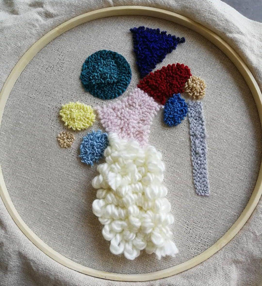 Hand Embroidered hoop with an abstract design - Indie's Little Crafts