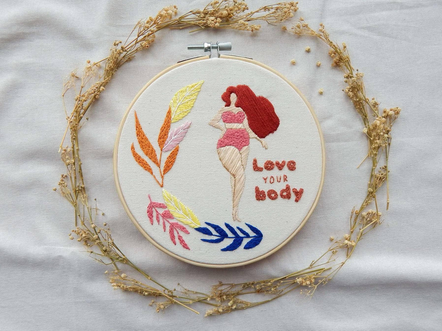 Love your body embroidery hoop - Indie's Little Crafts