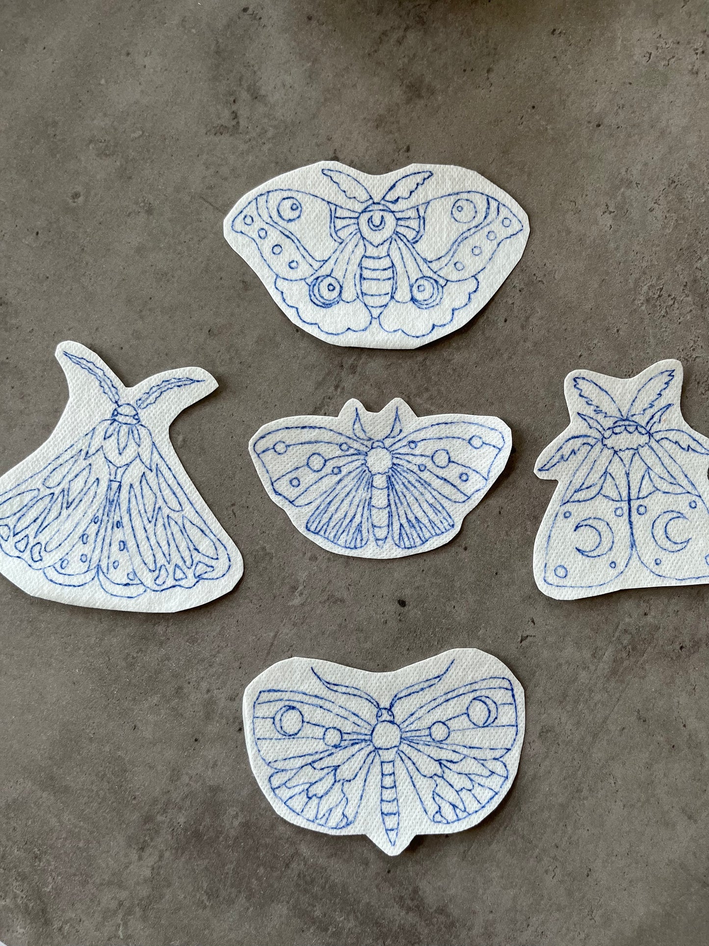 Stick and Stitch Stickers with moths and butterflies