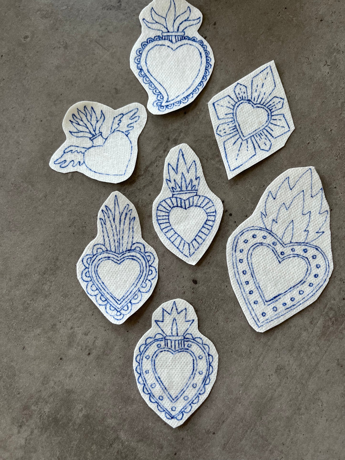 Stick and Stitch Stickers with hearts