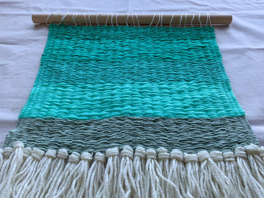 Mint weaving tapestry - Indie's Little Crafts