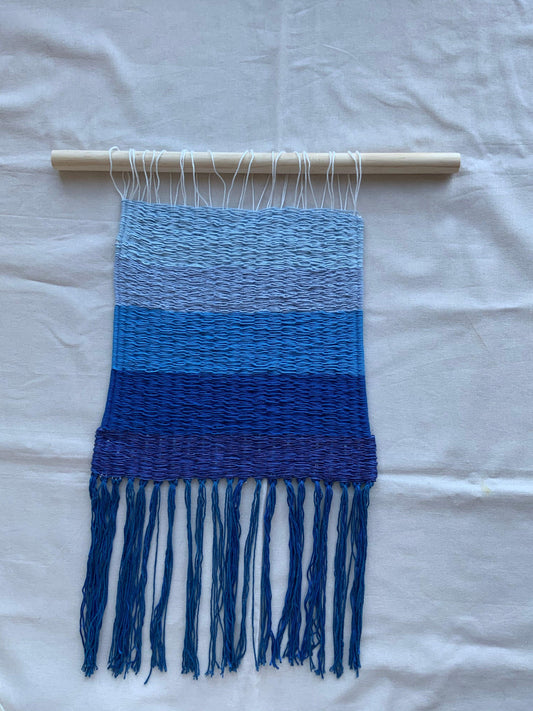 Blue weaving tapestry - Indie's Little Crafts