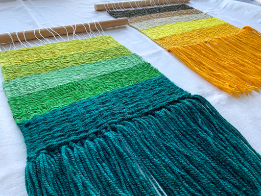 Green weaving tapestry - Indie's Little Crafts